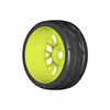 GRP GTY03-XM4 1:8 GT T03 REVO XM4 Soft Medium Tires w/ 20 Spoked Yellow Wheel (2)