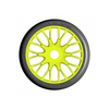 GRP GTY04-XB2 1:8 GT T04 SLICK XB2 Extra Soft Tires w/ 20 Spoked Yellow Wheel (2)
