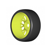 GRP GTY04-XM5 1:8 GT T04 SLICK XM5 Medium Tires w/ 20 Spoked Yellow Wheel (2)