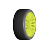 GRP GTY04-XM5 1:8 GT T04 SLICK XM5 Medium Tires w/ 20 Spoked Yellow Wheel (2)