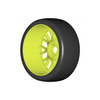 GRP GTY04-XM7 1:8 GT T04 SLICK XM7 Medium Hard Tires w/ 20 Spoked Yellow Wheel (2)