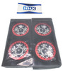 NHX RC 1.9" Aluminum Beadlock Crawler Wheels Rims -Red / Silver / Black (4)