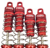 NHX RC Aluminum Front & Rear Shocks (4): Losi Mini-T 2.0 -Red