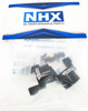 NHX RC Aluminum Front C Hubs / Spindle Carrier (2) for Axial Wraith / RR10 -Black