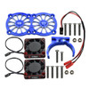 GPM Alum 7075-T6 Motor Heatsink w/ Dual Metal Frame Cooling Fan & Adjustable Mount Blue for 1/5 Kraton 8S