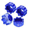 GPM Aluminum 8x32 to 17mm 1/2" Offset Hex Adapters (4) Blue for Pro-Line Wheels