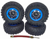 NHX RC P2 2.2" Air Crawler Tires w/ Black Beadlock Wheel / Blue Ring (4) for TRX-4 SCX10