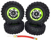 NHX RC P2 2.2" Air Crawler Tires w/ Black Beadlock Wheel / Green Ring (4) for TRX-4 SCX10