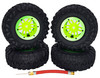 NHX RC P2 2.2" Air Crawler Tires w/ Beadlock Wheel / Green Ring (4) for TRX-4 SCX10