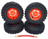 NHX RC P2 2.2" Air Crawler Tires w/ Beadlock Wheel / Red Ring (4) for TRX-4 SCX10