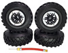 NHX RC P4 2.2" Air Tall Crawler Tires w/ Beadlock Wheel (4) for TRX-4 SCX10	-Black/Silver