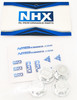 NHX RC 1/8 17mm Aluminum Spider Wheel Nuts (4) -Silver