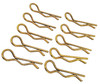 NHX RC 1/8 Curved Body Clips -10pc -Gold
