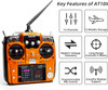 Radiolink AT10II 12 Ch 2.4G RC Transmitter w/ R12DS Receiver Air / Surface Orange