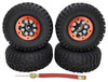 NHX RC P2 1.9" Air Crawler Soft Tires w/ Beadlock Wheel (4) for TRX-4 SCX10 -Black/Red