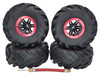 NHX RC P6 2.2" Air Crawler Tires w/ Beadlock Wheel (4) for TRX-4 SCX10 -Black/Red