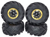 NHX RC P6 2.2" Air Crawler Tires w/ Beadlock Wheel (4) for TRX-4 SCX10 -Black/Yellow