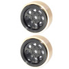 SSD RC SSD00506 1.0" Aluminum / Brass 8 Hole Beadlock Wheels Black (2)