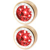 SSD RC SSD00550 1.0" Aluminum / Brass Boxer Beadlock Wheels Silver / Red (2)