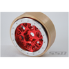 SSD RC SSD00550 1.0" Aluminum / Brass Boxer Beadlock Wheels Silver / Red (2)