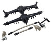 NHX RC Complete Aluminum Front & Rear Axle (2) for SCX10 II -Black