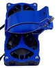 NHX RC 1/8 Twin Alum Cooling Fans w/Cover & Side Motor Mount for Castle 1721 / 1717 -Blue