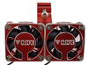 NHX RC 1/8 Twin Alum Cooling Fans w/Cover & Side Motor Mount for Castle 1721 / 1717 -Red