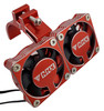 NHX RC 1/8 Twin Alum Cooling Fans w/Cover & Side Motor Mount for Castle 2028 -Red