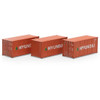 Athearn ATH27783 20' Corrugated Container - Hyundai  #1 (3 Pack) HO Scale