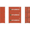 Athearn ATH27783 20' Corrugated Container - Hyundai  #1 (3 Pack) HO Scale