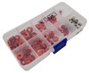 NHX RC Alum M2.5/M3/M4 Spacer and Wheel Nut Box 40pc -Red