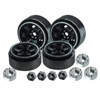 GPM Alum 1.0 Inch Beadlock Alloy Wheel Rims Set (6 Poles) Black for 1/18 TRX4M