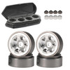 GPM Alum 1.0 Inch Beadlock Alloy Wheel Rims Set (6 Poles) Silver for 1/18 TRX4M
