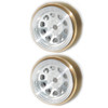 SSD RC SSD00464 1.0" Aluminum / Brass D Hole Beadlock Wheels Silver (2)