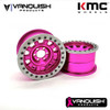 Vanquish VPS99993 2.2 Aluminum KMC KM236 Tank Beadlock Pink Wheels (4) w/Hubs
