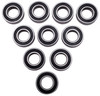 NHX RC Steel Ball Bearings 5x10x3mm, 10 pcs, Rubber Sealed, PTFE Coated