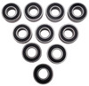 NHX RC Steel Ball Bearings 6x13x5mm, 10 pcs, Rubber Sealed, PTFE Coated