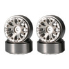 GPM Aluminum 1-Inch Beadlock Alloy Wheel Rims Set (Y-Shape) Silver for 1/18 TRX4M
