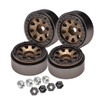GPM Aluminum 1-Inch Beadlock Wheel Rims Set (8 Poles) Titanium for 1/18 TRX4M