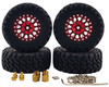 NHX RC 1.2" Crawler Tires w/ Alum Beadlock Wheel (4) for 1/18 TRX-4M Super Soft -Red