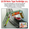 PROSES LS-314 Footbridge For 2 Lane (Laser-Cut, Cardboard Kit) for 1:32 Scale Slot Car