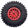 NHX RC Crawler Tires w/ Aluminum Beadlock Wheel Rims (4) for 1/18 TRX-4M Red