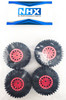 NHX RC Crawler Tires w/ Aluminum Beadlock Wheel Rims (4) for 1/18 TRX-4M Red