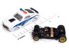 Auto World 4Gear 1970 Ford Mustang Highway Patrol Car (White w/Stripes) HO Slot Car