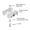 Kadee #754 2 Rail A.S.F 100-ton Roller Bearing Metal Trucks w/ 36" Smooth Back Metal Wheels O Scale