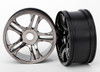 Traxxas 6476 Wheels Split Spoke Black Chrome Rear XO-1 (2)
