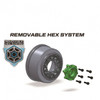 Louise R/C SC-Rocket M 1/10 SC Soft Tires w/12/14/17mm Removable Hex, Black Rim (2)