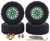 NHX RC 1.2" Crawler Tires w/ Alum Beadlock Wheel (4) for 1/18 TRX-4M Super Soft -Green
