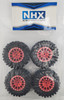 NHX RC 1.2" Crawler Tires w/ Alum Beadlock Wheel (4) for 1/18 TRX-4M Super Soft -Red