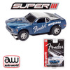 Auto World Super III 1970 BOSS Ford Mustang Fender Blue HO Scale Slot Car